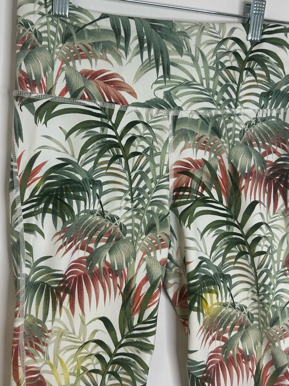 Mono B Tropical Palm Print Matching Yoga Set Sports Bra Leggings Medium M